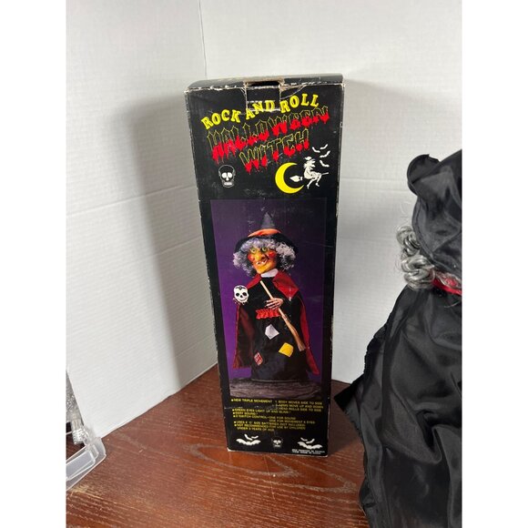 Vintage Rock And Roll Animated Halloween Witch Decoration With Sound Effects & M - Picture 5 of 5